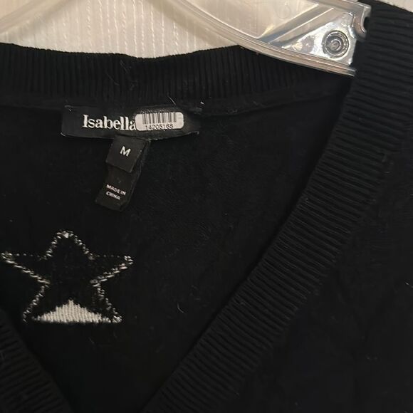 Isabella Oliver Annora Black Wool Blend Star Print V-Neck Maternity Sweater M - Picture 5 of 6